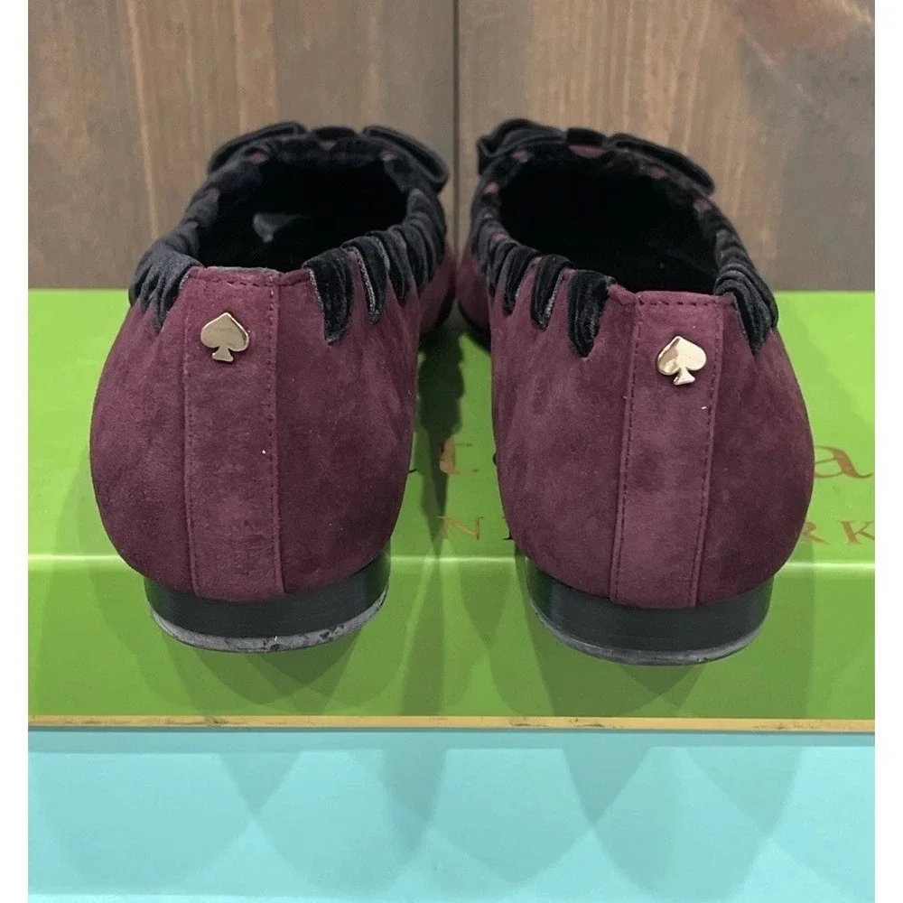 KATE SPADE KALANI Deep Cherry Burgundy Flat Shoes Women's US Size 8M